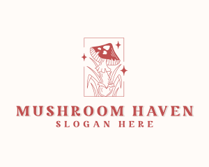 Organic Mushroom Fungus logo design
