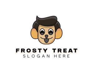 Playful Monkey Boy logo design