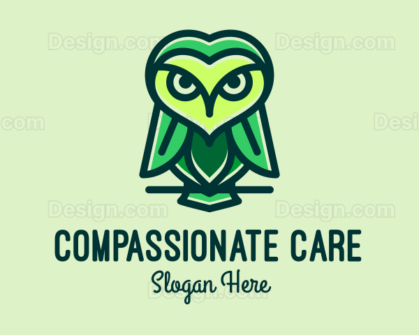 Green Leaf Owl Logo