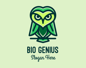 Green Leaf Owl  logo design