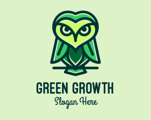 Green Leaf Owl  logo design