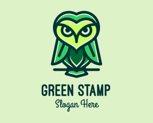 Green Leaf Owl  logo design