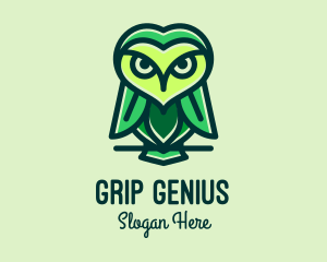 Green Leaf Owl  logo design