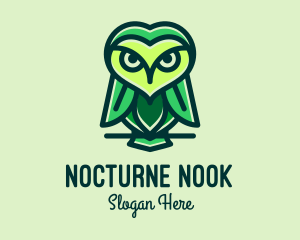 Green Leaf Owl  logo design