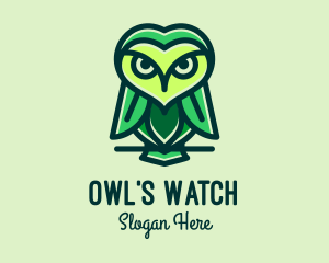 Green Leaf Owl  logo design