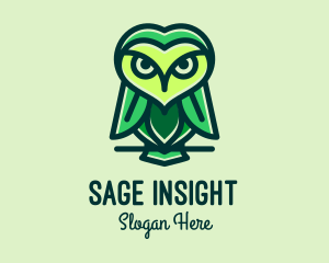 Green Leaf Owl  logo design