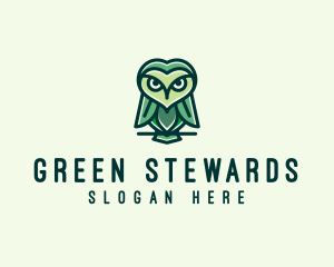 Green Leaf Owl  logo design