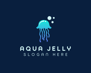 Jellyfish Sea Bubble  logo design