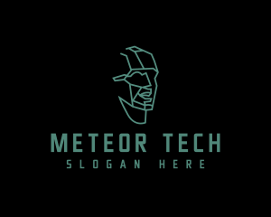 Man Tech Head logo design