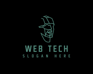 Man Tech Head logo design