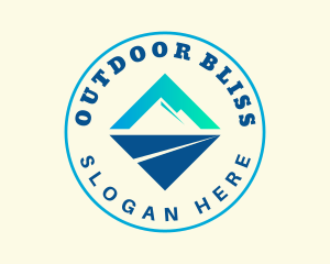 Peak Hiking Adventure Badge logo design