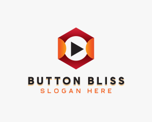 Hexagon Play Button logo design