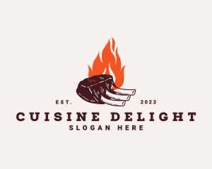 Meat Rib Restaurant logo design