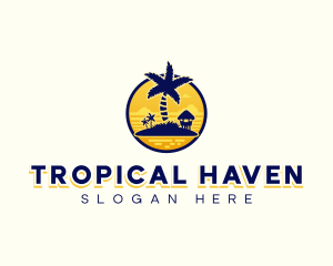 Tropical Beach Island  logo design