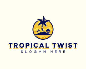 Tropical Beach Island  logo design