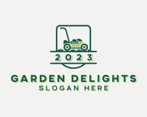 Lawn Care Mower Landscaping logo design