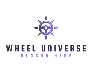 Compass Steering Wheel logo design