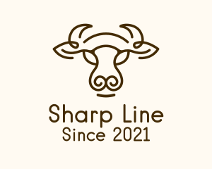 Water Buffalo Line Art logo design