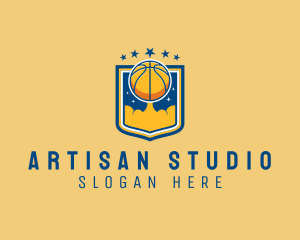 Basketball Ball Emblem logo design