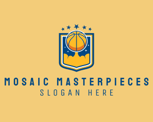 Basketball Ball Emblem logo design