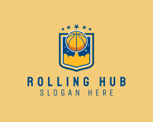 Basketball Ball Emblem logo design