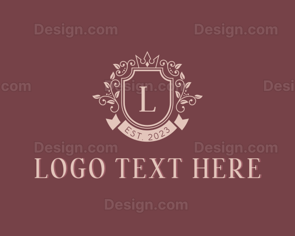 Elegant Wedding Floral Shield Logo