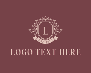 Elegant Wedding Floral Shield logo