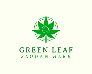 Green Marijuana Leaf logo design