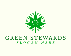 Green Marijuana Leaf logo design