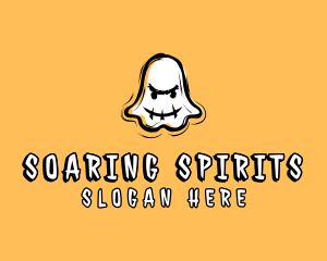 Flying Ghost Cartoon logo