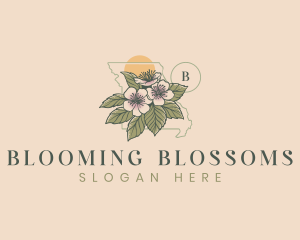 Hawthorn Blossom Flower Missouri logo design