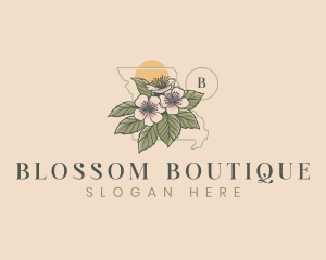 Hawthorn Blossom Flower Missouri logo design