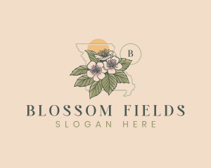 Hawthorn Blossom Flower Missouri logo design