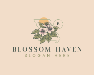 Hawthorn Blossom Flower Missouri logo design