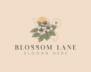 Hawthorn Blossom Flower Missouri logo design