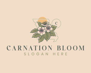 Hawthorn Blossom Flower Missouri logo design