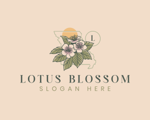 Hawthorn Blossom Flower Missouri logo design