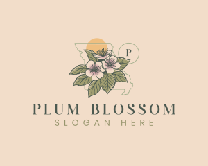 Hawthorn Blossom Flower Missouri logo design