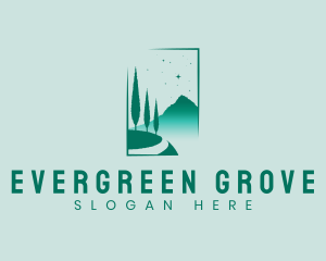 Mountain Tree Star logo design