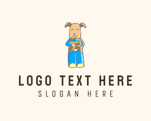 Dog Waiter Cartoon logo