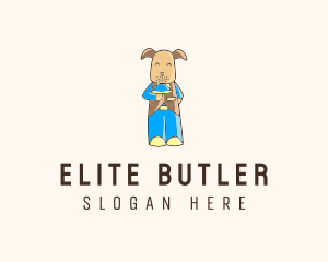 Dog Waiter Cartoon logo