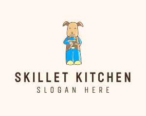 Dog Waiter Cartoon logo design