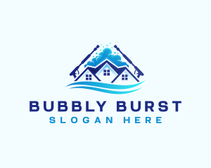 Power Wash Bubble Cleaning logo design