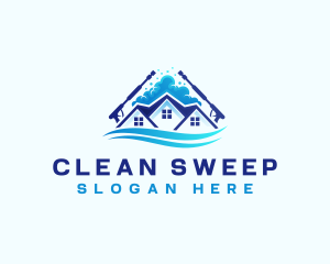 Power Wash Bubble Cleaning logo design