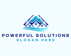 Power Wash Bubble Cleaning logo design