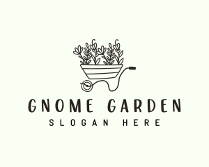 Wheelbarrow Floral Garden logo design