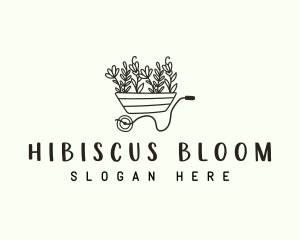 Wheelbarrow Floral Garden logo design