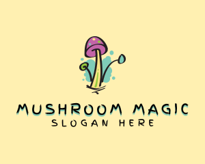 Graffiti Mushroom Cartoon logo design