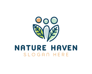 Nature Leaf People Community logo design