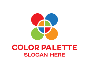 Colored Geometric Petals logo design